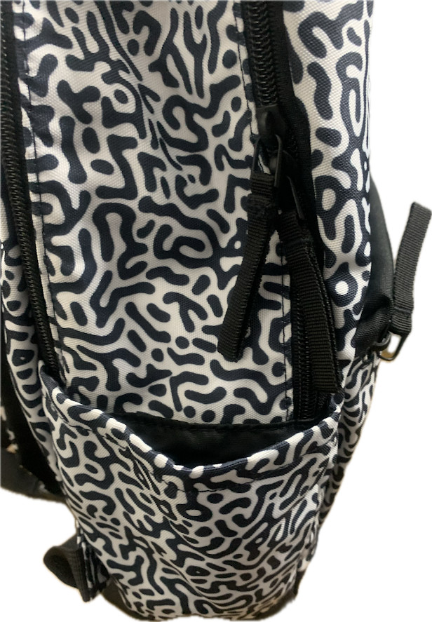Fossil Belmont ViralOff Backpack Black White Laptop Travel Bag MBG1617005 NWT