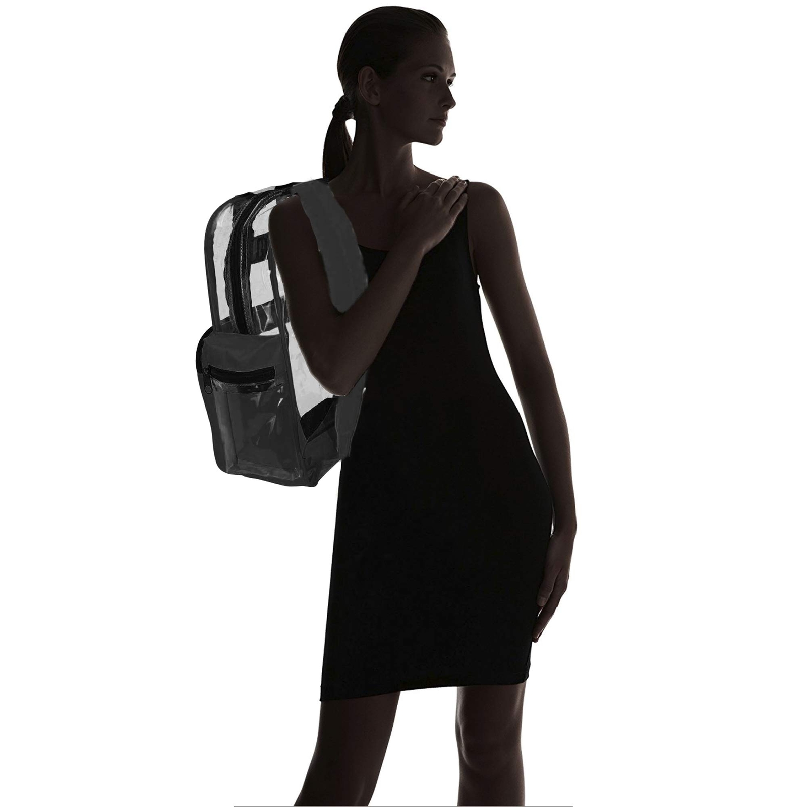 Clear Backpack Smooth Plastic Completely Transparent School Stadium Event