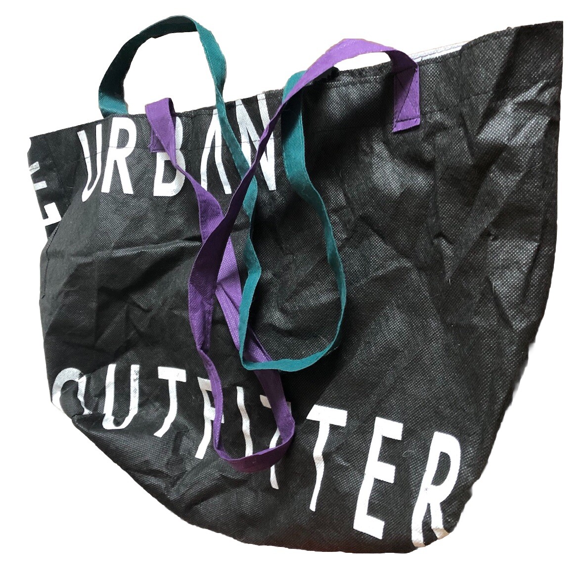 Urban Outfitters Black Shoulder Tote Bag Reusable Grocery Shopping Dual Handles
