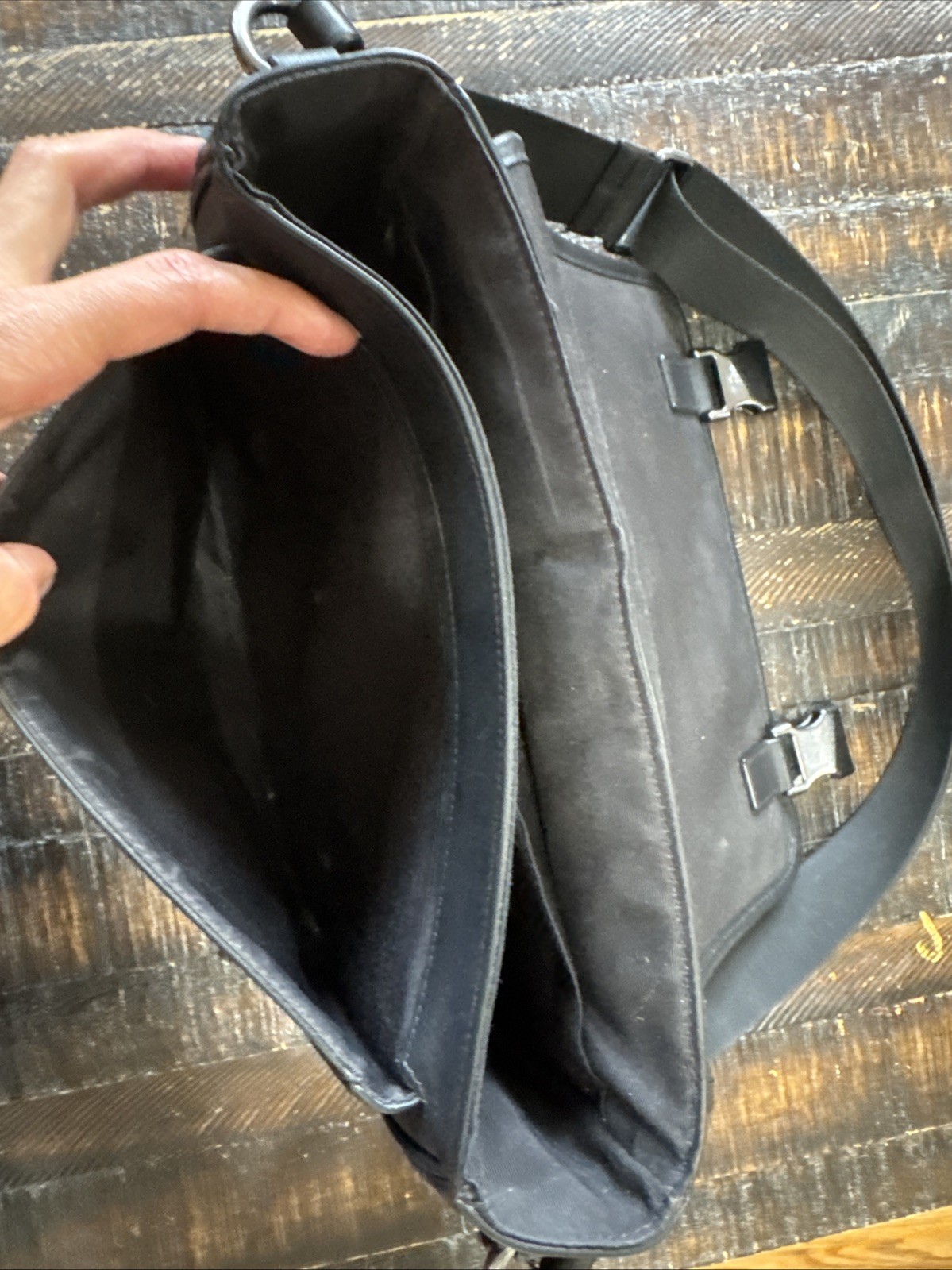 COACH Racer Messenger Bag In Signature Canvas & Leather CT716 Charcoal/Black