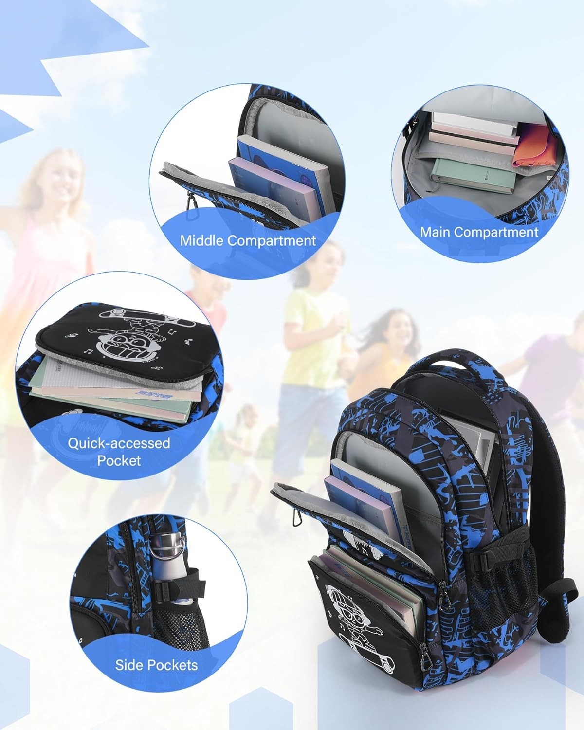 School Backpack for Boys Backpacks for Kids Camo Bookbag Teens Middle School …