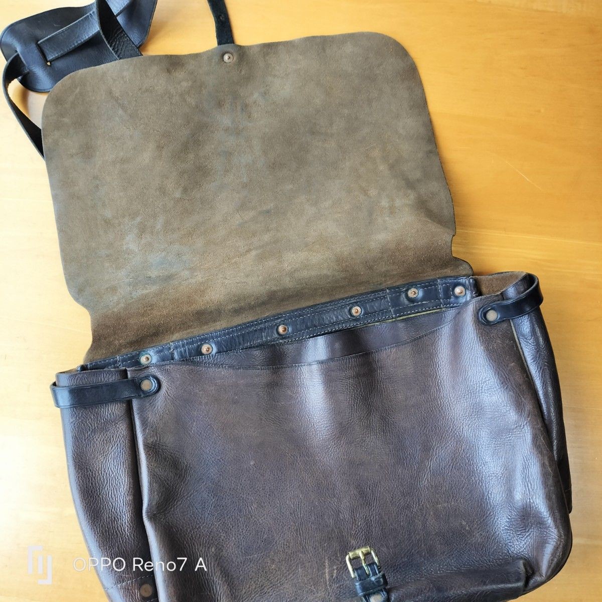 RRL Double RL Ralph Lauren Leather Messenger Bag Shoulder Bag Dark Brown
