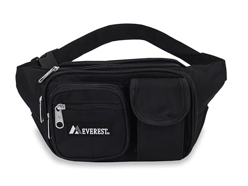 Multiple Pocket Waist Pack, One Size,044MDH-BK Black