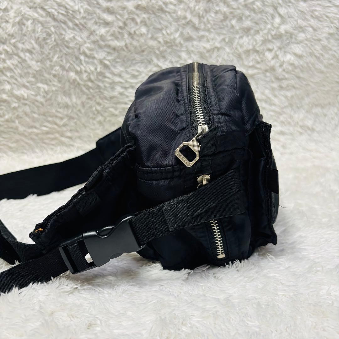 Authentic PORTER Yoshida TANKER Waist Bag Black Nylon 28cm x 18cm x 12-15cm Ligh