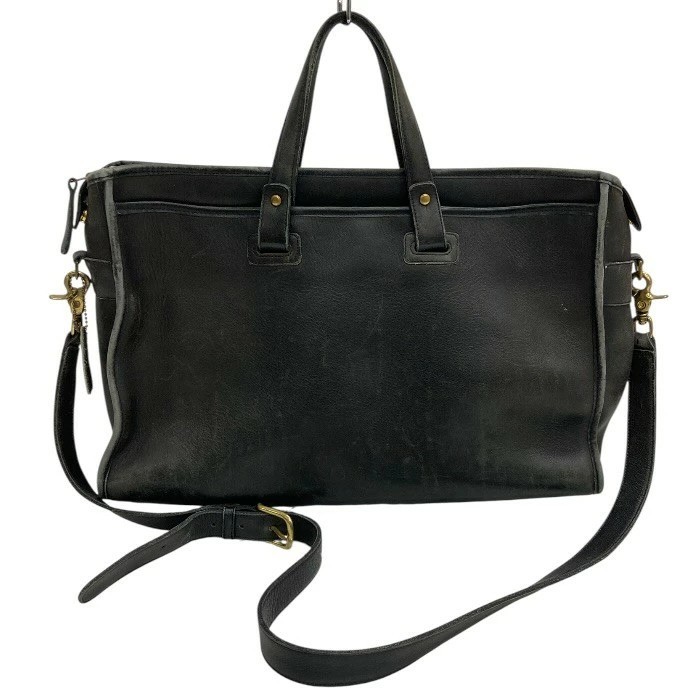 COACH OLD COACH 2-Way Briefcase Black Leather Men Business Handbag 3228