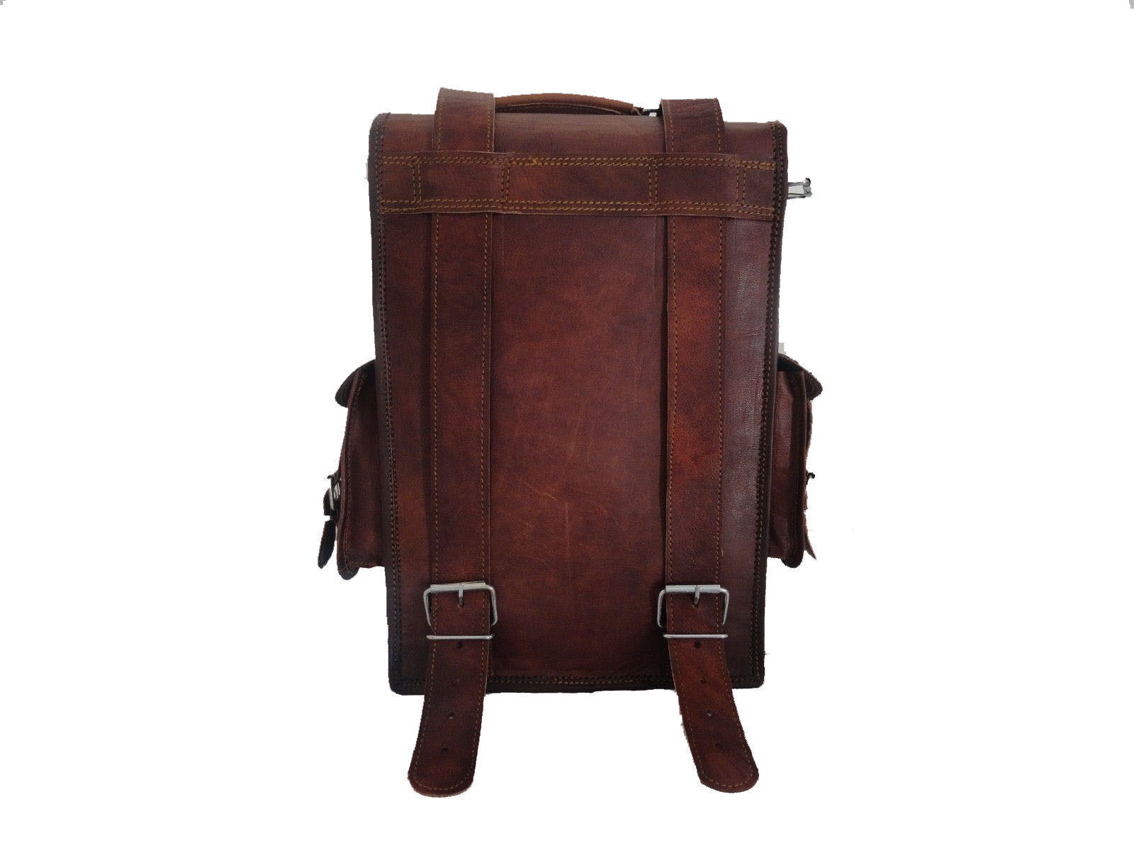 Genuine Leather Unisex Vintage Look Laptop Backpack Messenger Bag 38cm x28 cm