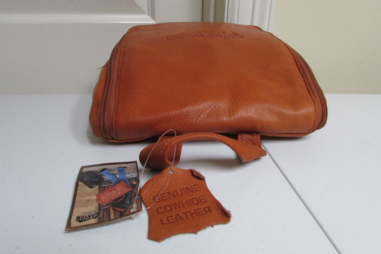 Canyon Outback Time Warner Cable Embossed Genuine Leather Toiletry Travel Bag