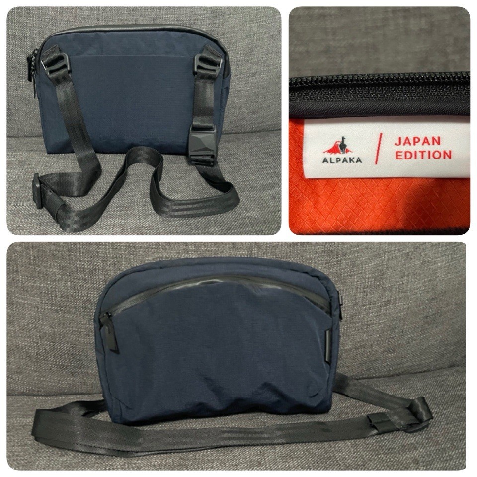 NWOT ALPAKA Flight Sling Crossbody Bag Travel Japan Edition 2L Navy Blue