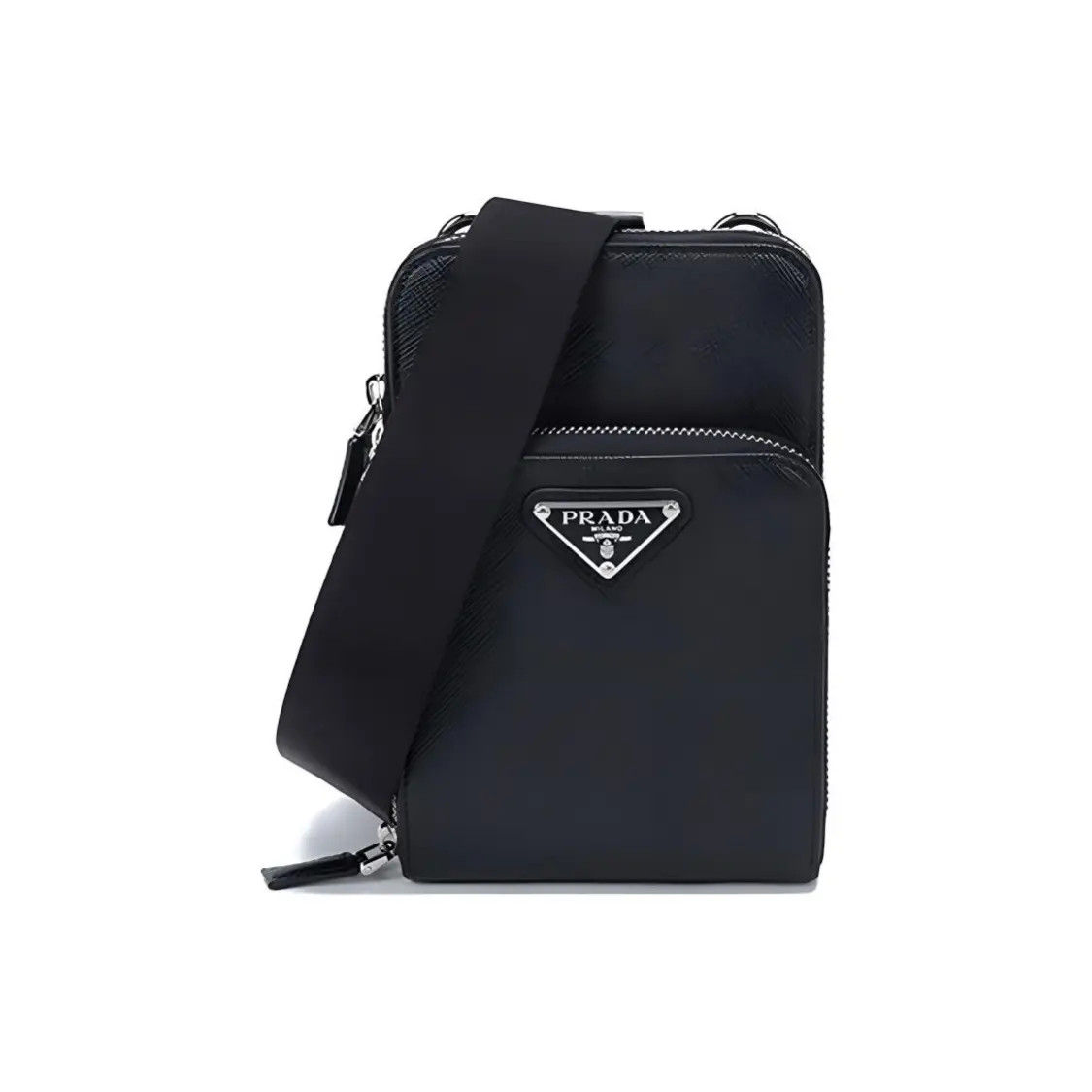 PRADA Single Shoulder Leather Crossbody Waist Bag Men’s 4.5×1.8×7.1 in