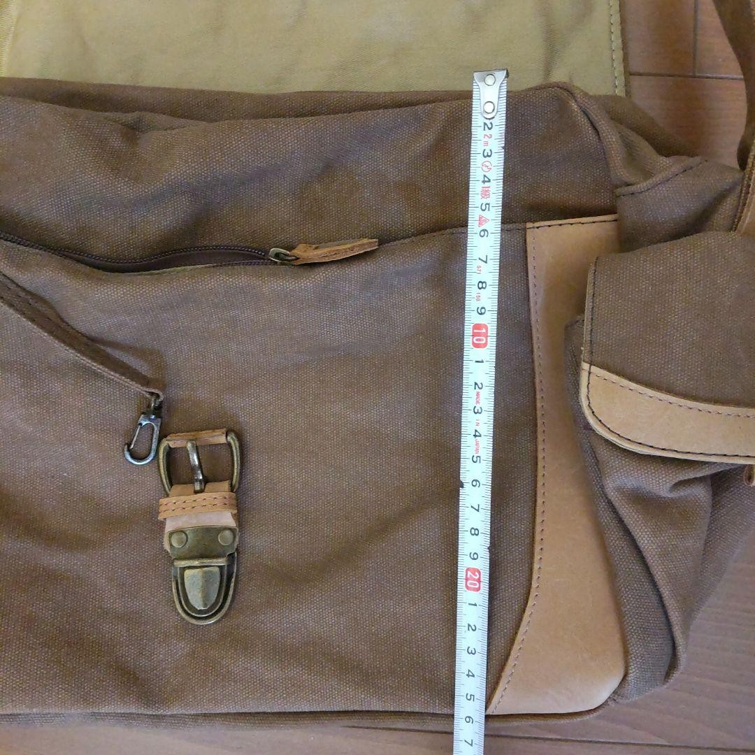 L.L.Bean Canvas/Leather Shoulder Bag 13in×14.2in 80s Used