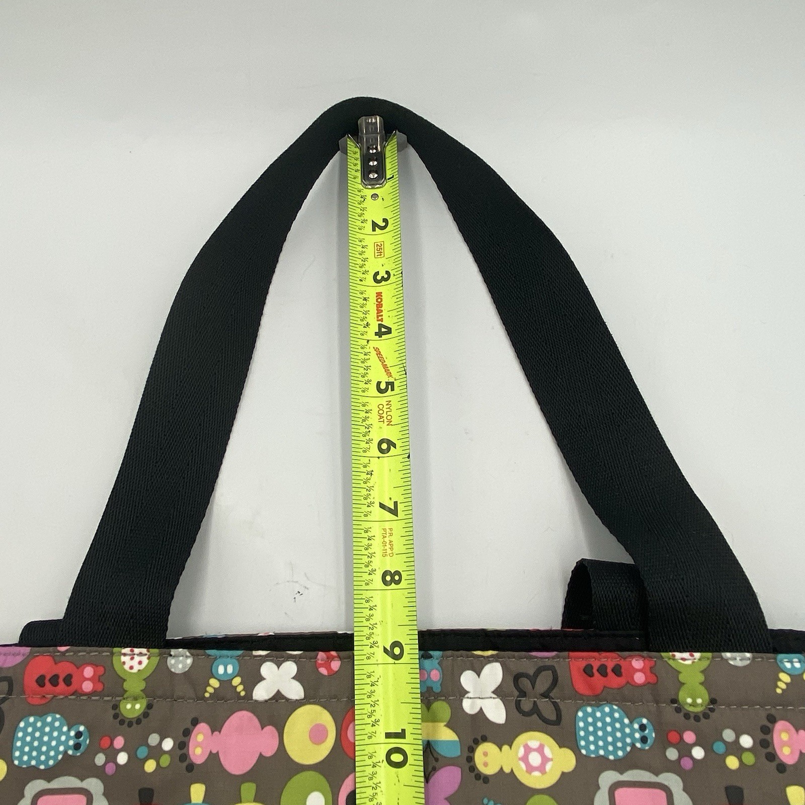 LeSportsac Classic Tote Large Travel Shoulder Bag Reversible Mushroom Butterfly