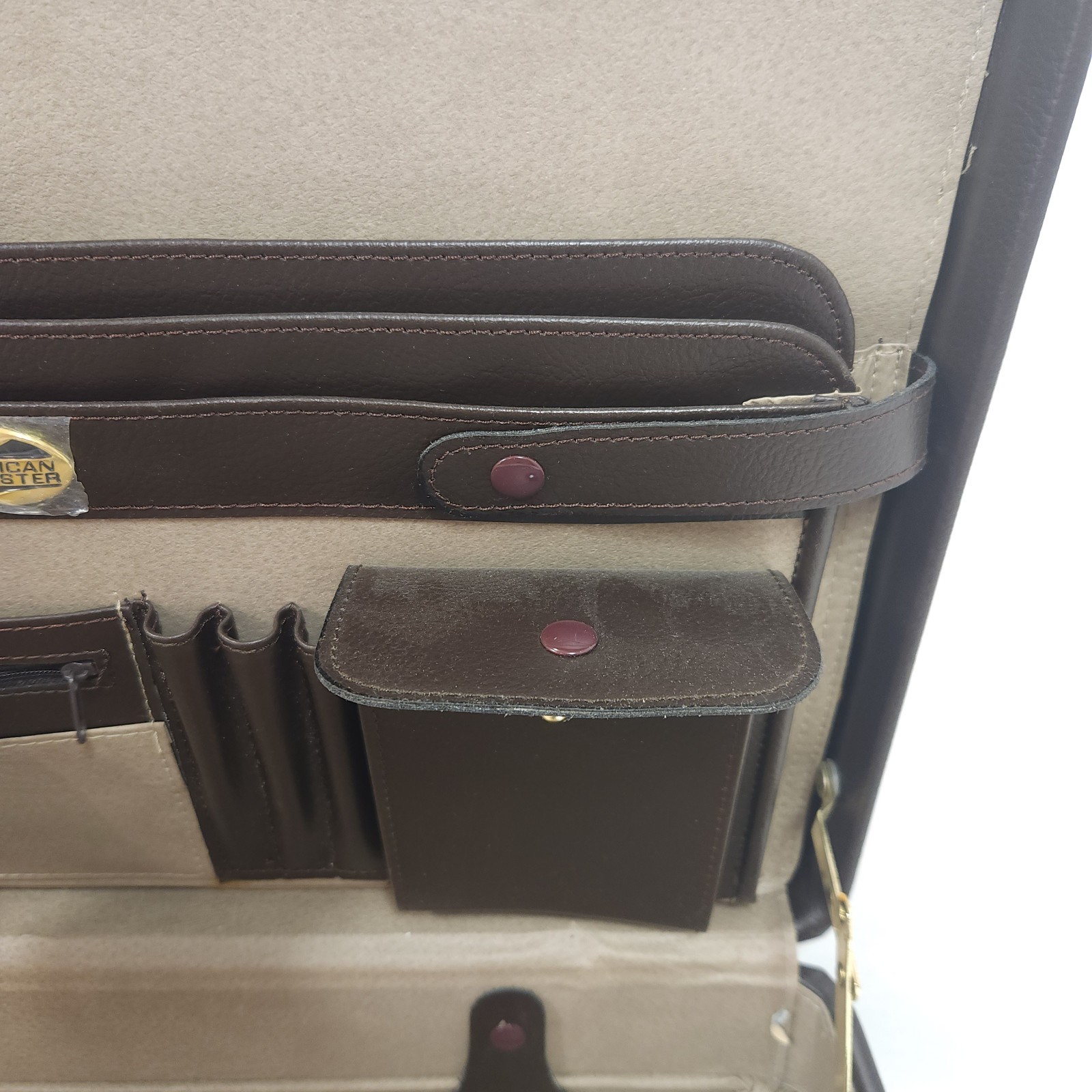American Tourister Brown Hard-Sided Briefcase Attache Combo Lock Latch Organizer