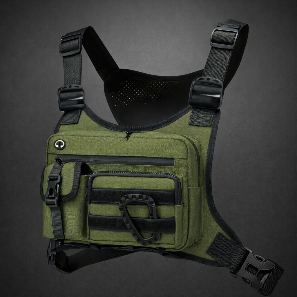 Sport Running Combat Chest Rig Bag Front Pouch Recon Kit Pack Protective Vest