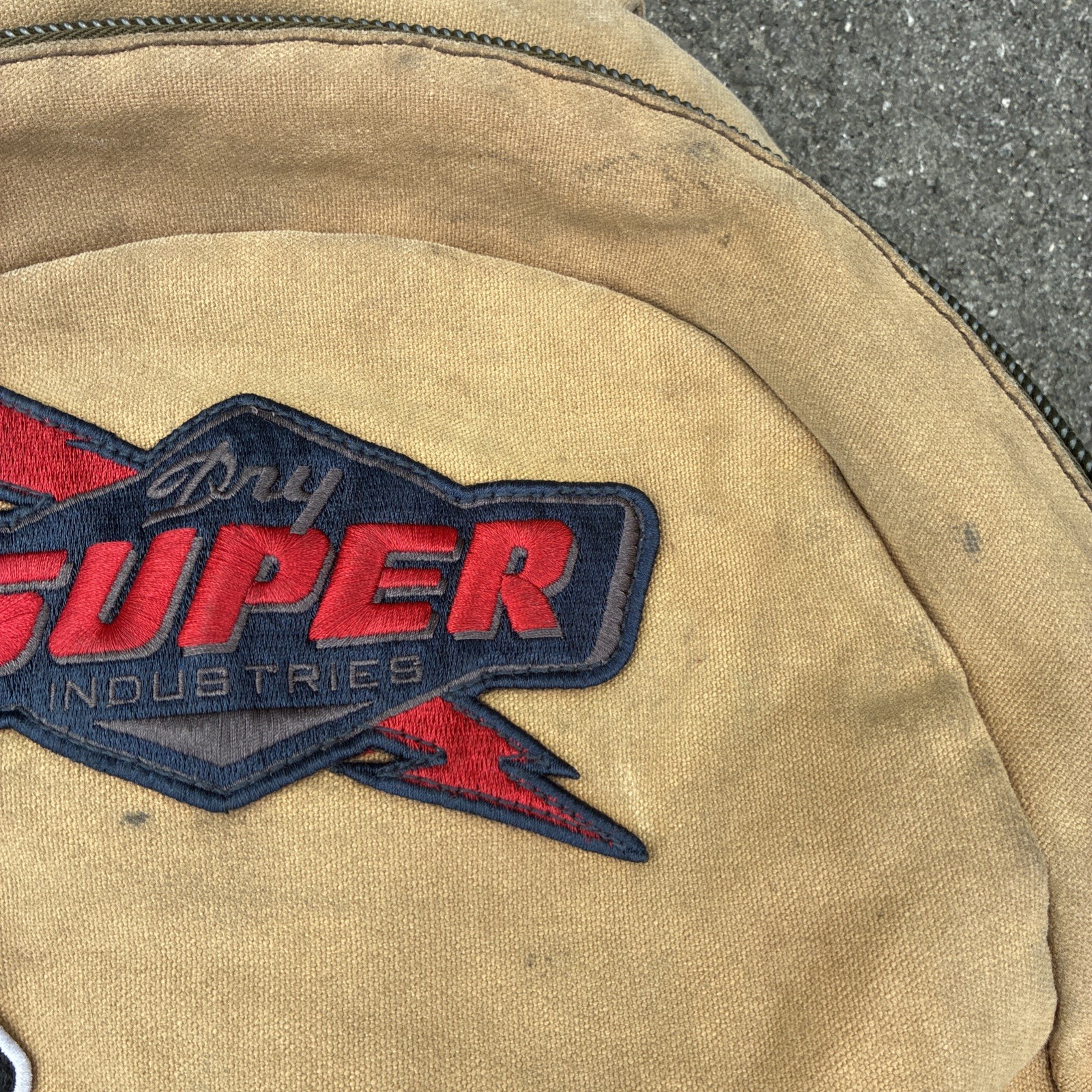 Superdry Small PATCHES Backpack Bag Brown “Motor 54” Bag! Rare!