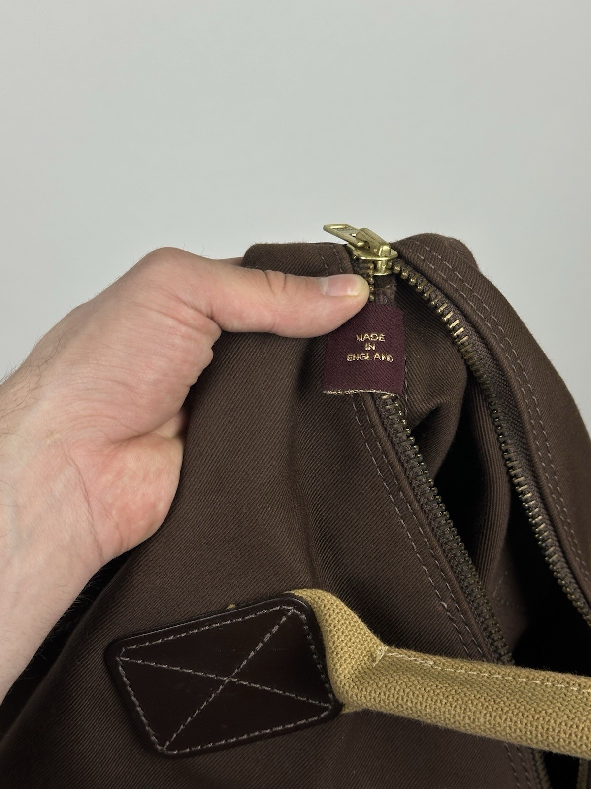 John Chapman Made in England Brown Canvas Duffle Travel Bag