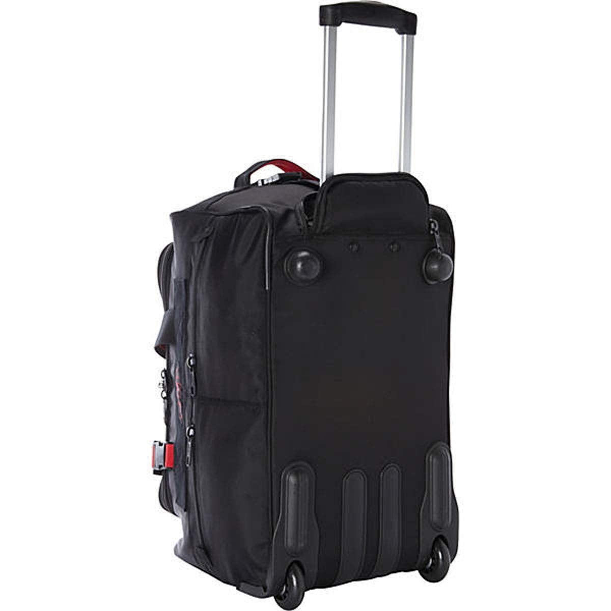 A.SAKS Rolling Trolley Duffel Bag 20-Inch Carry-On, Black/Red 20-inch U1