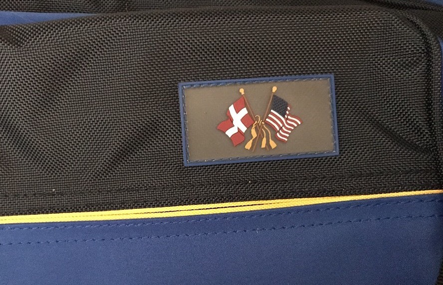 Computer Bag Vera Bradley Baekgaard Flags Nylon Black Blue Messenger Rare