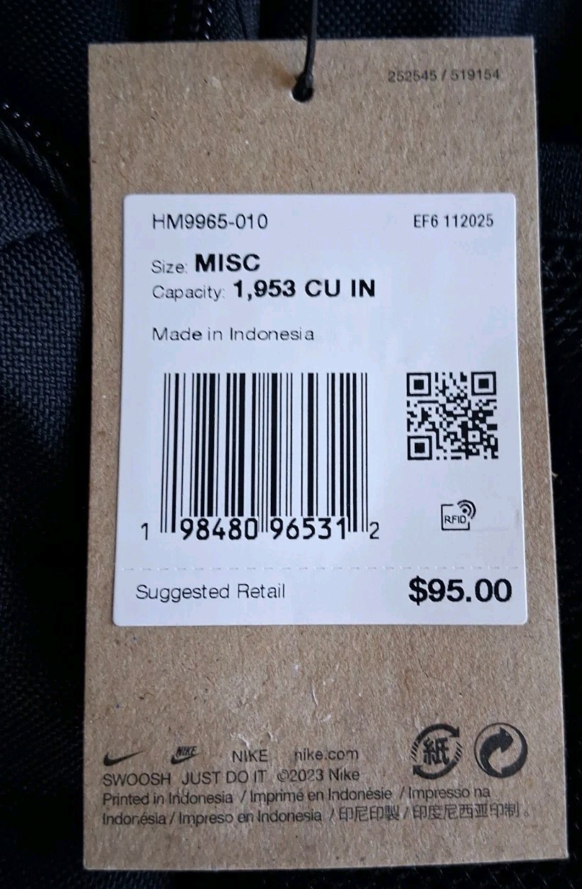 Nike Varsity Elite 32L Black School Padded Laptop Nike Backpack HM9965-010