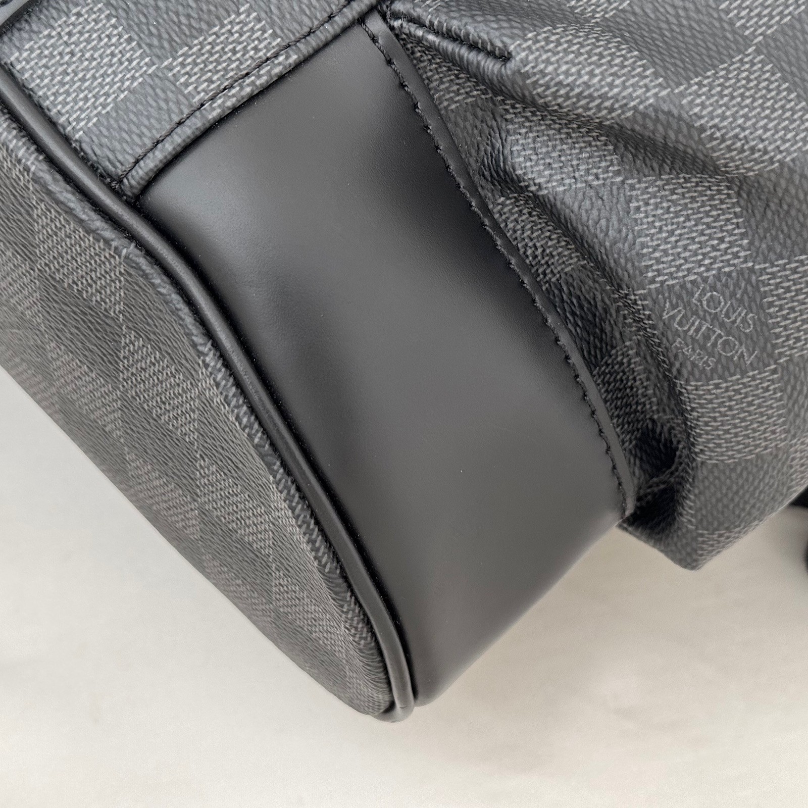 LOUIS VUITTON Christopher MM N41379 Damier Graphite Backpack Black Leather Men’s