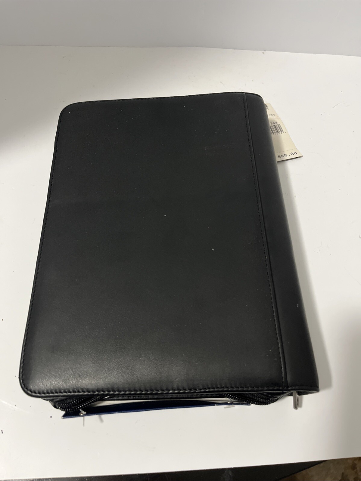SAMSONITE Black Leather Zip-Around 3-ring Agenda Zippered Inner Pocket 2002