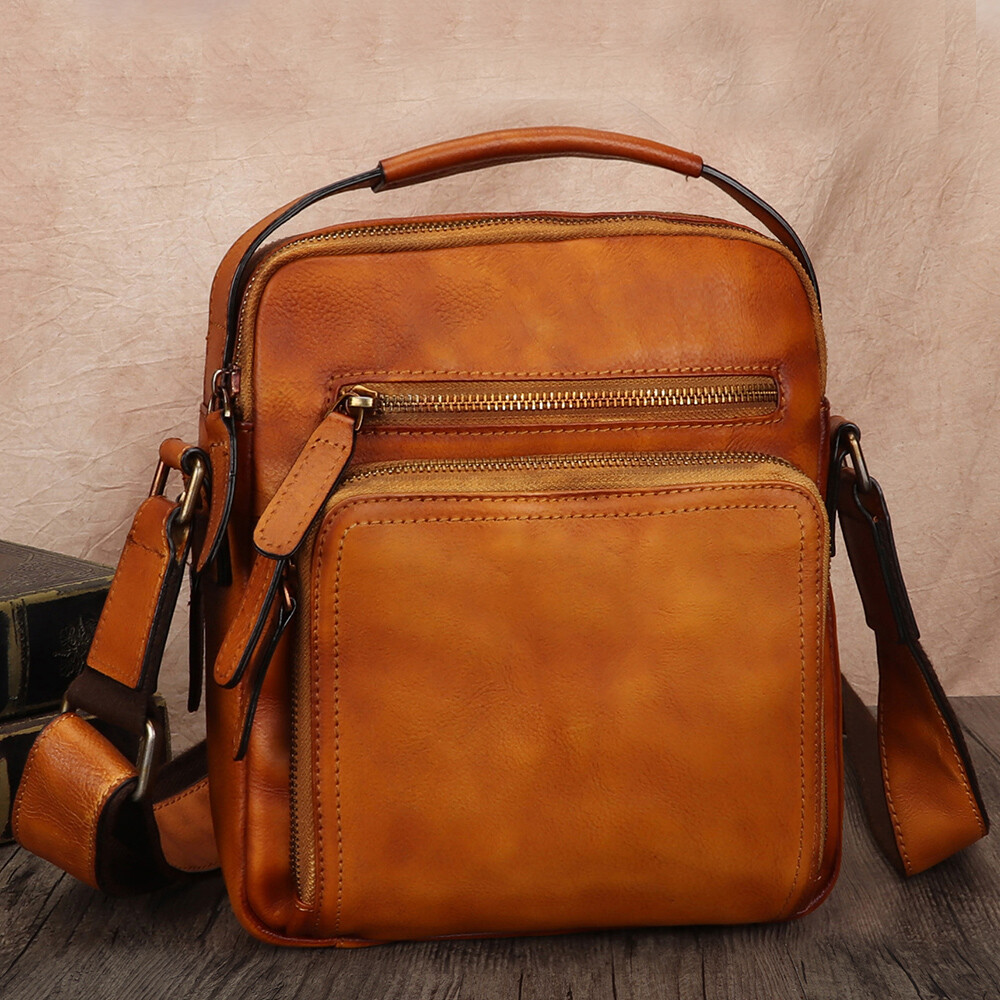 Genuine Leather Purses and Handbags for Men Messenger Bag Crossbody Shoulder Bag