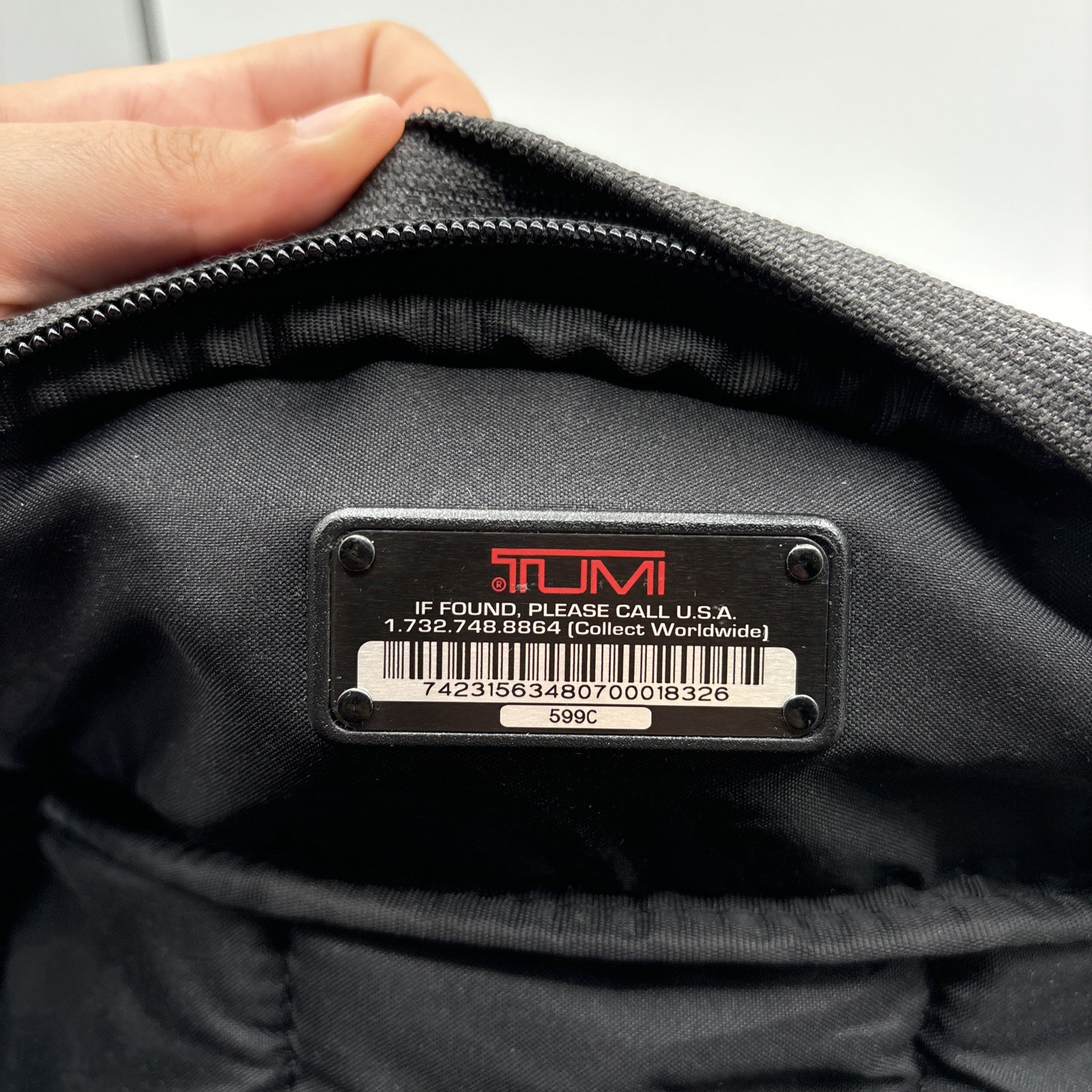 Tumi T2 Pewter Ballistic Nylon Fanny Pack Unisex Adults Black Belt Bag Pouch