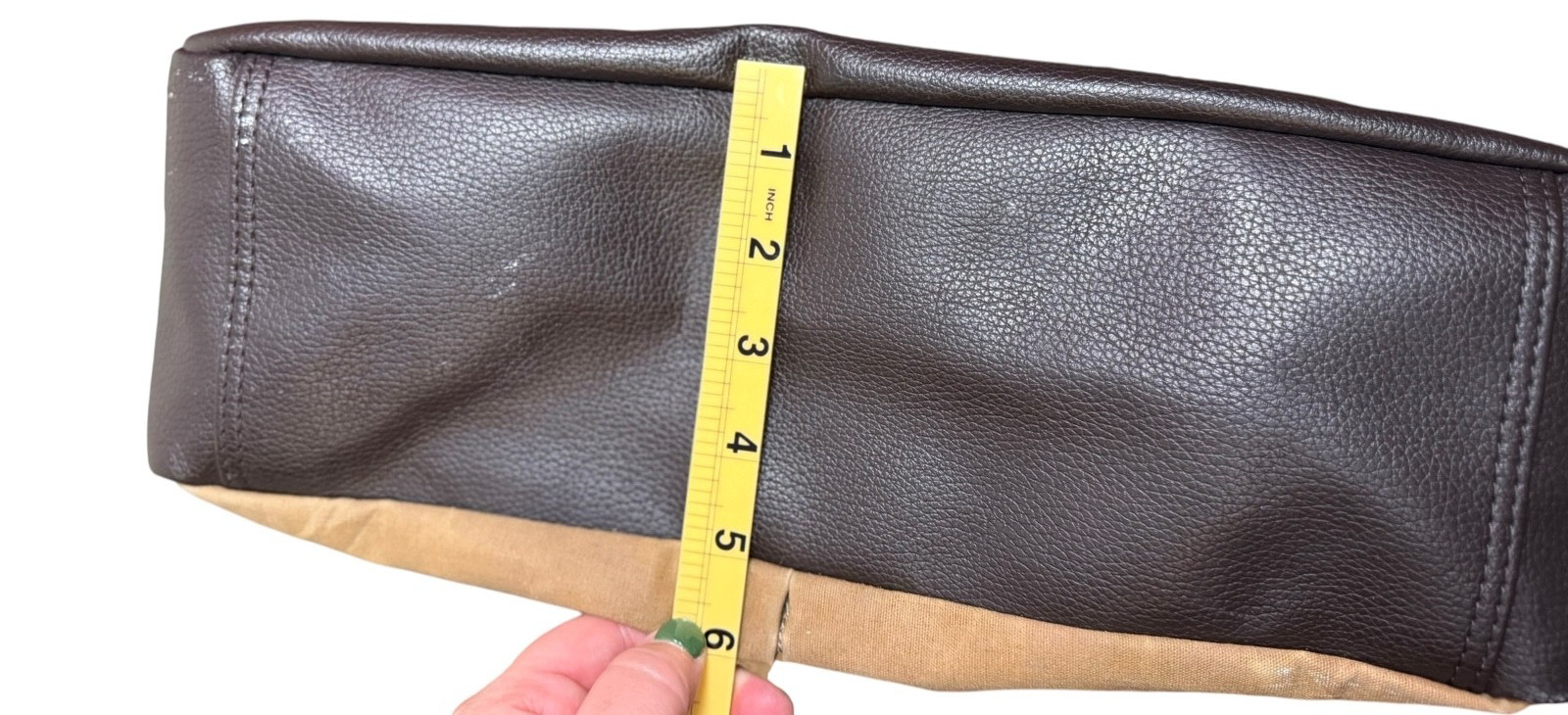 JOE Joseph Abboud Messenger Laptop Bag Brown Waxed Canvas Faux Leather 18in
