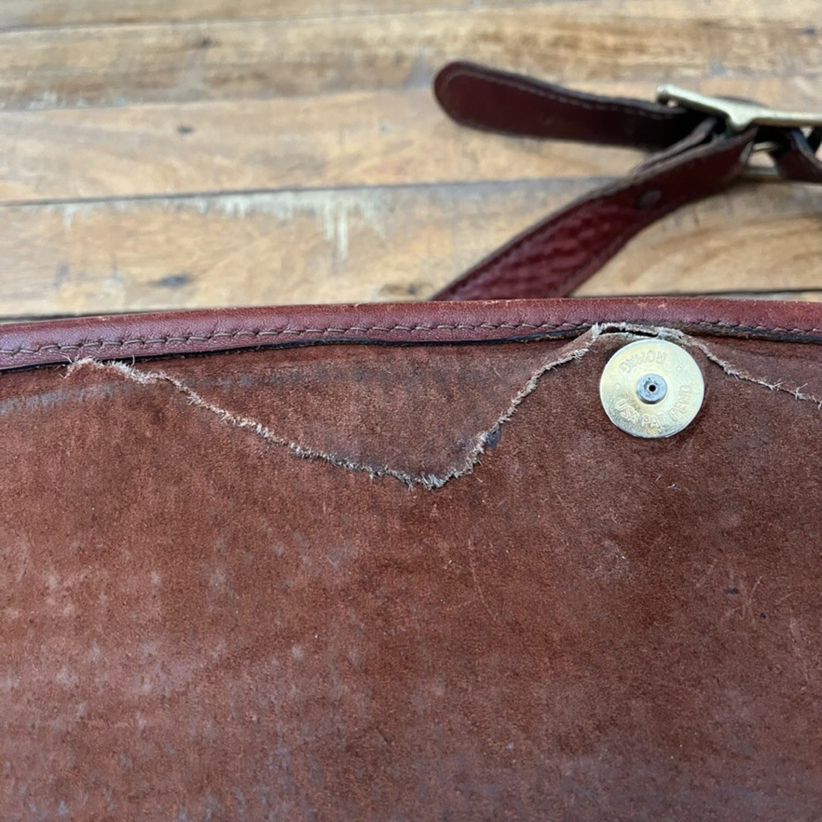 Jack Georges Woven Leather Tuscany Executive Briefcase 16″ Crossbody Brown