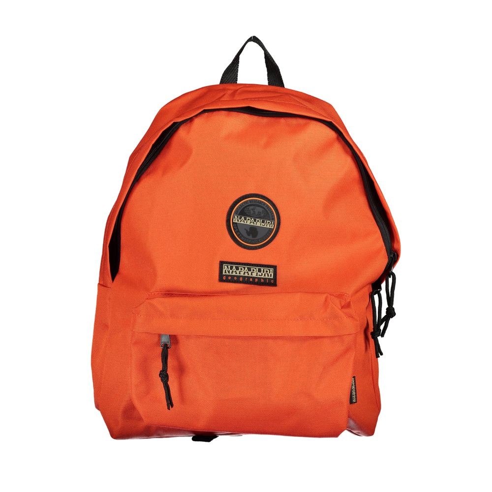 Napapijri Arancione Recycled Polyester Men Backpack 100% Authentic