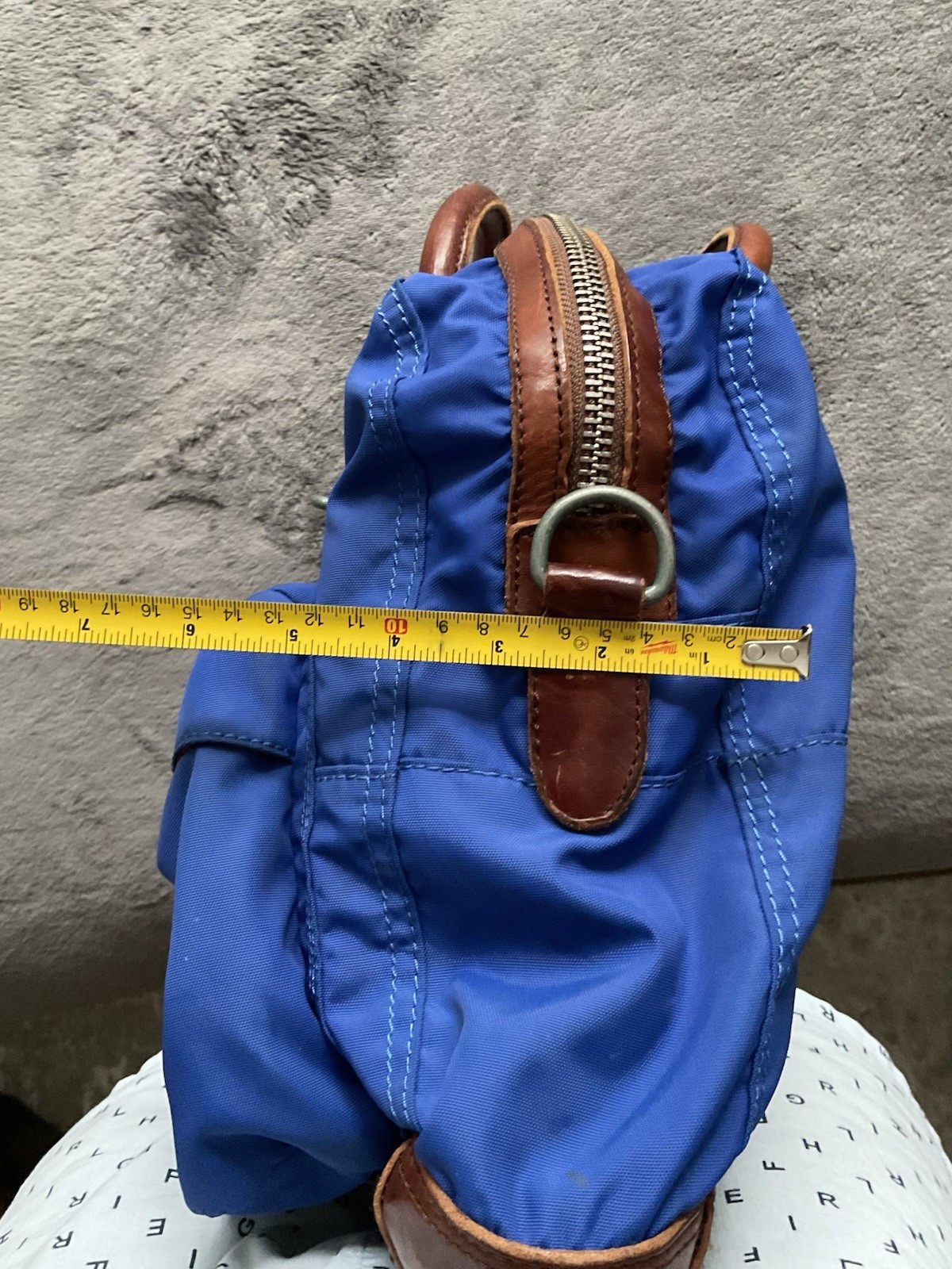 Polo Ralph Lauren Men’s Leather Trim Canvas Attache Laptop Bag Blue Rare