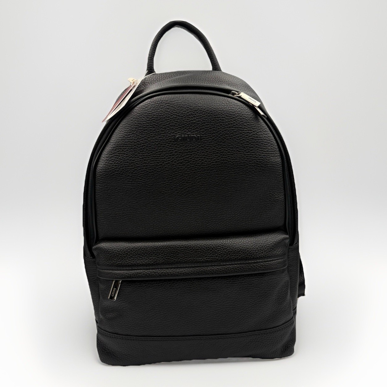 Giudi Hammered Calf Genuine Leather Black Backpack – Made In Italy