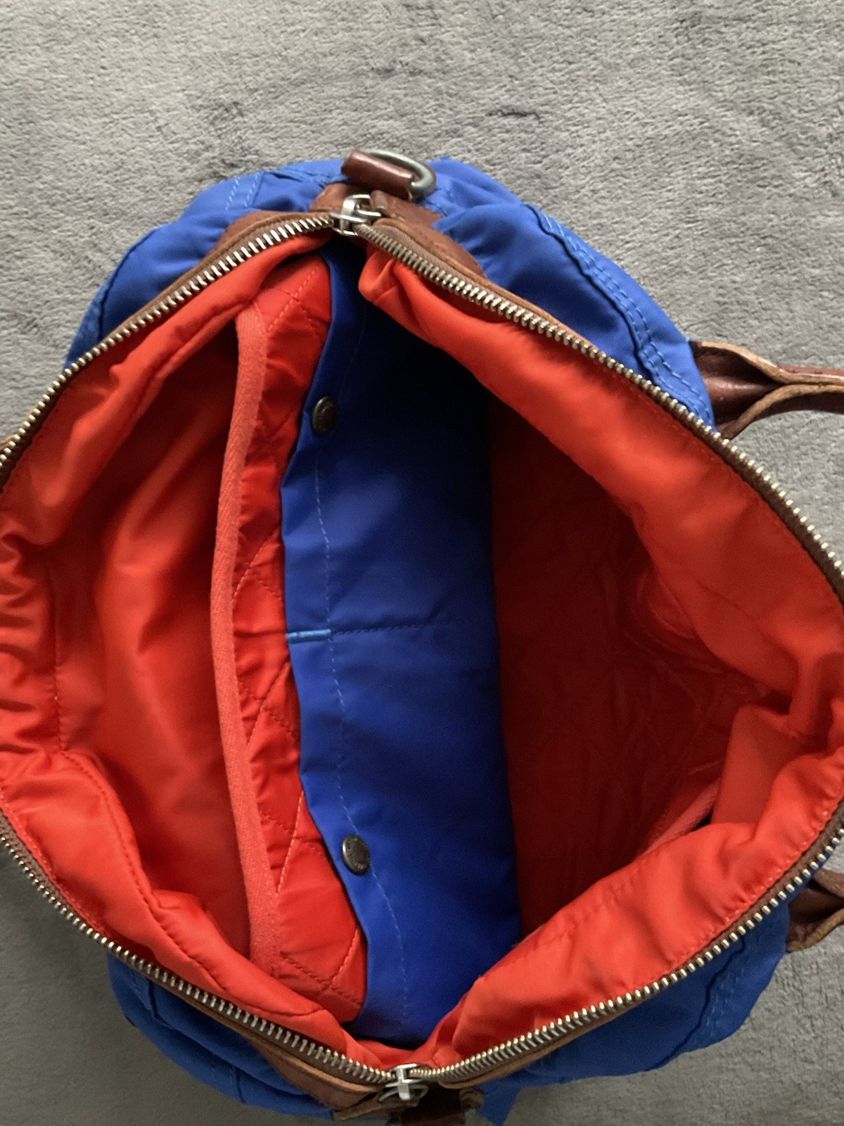 Polo Ralph Lauren Men’s Leather Trim Canvas Attache Laptop Bag Blue Rare