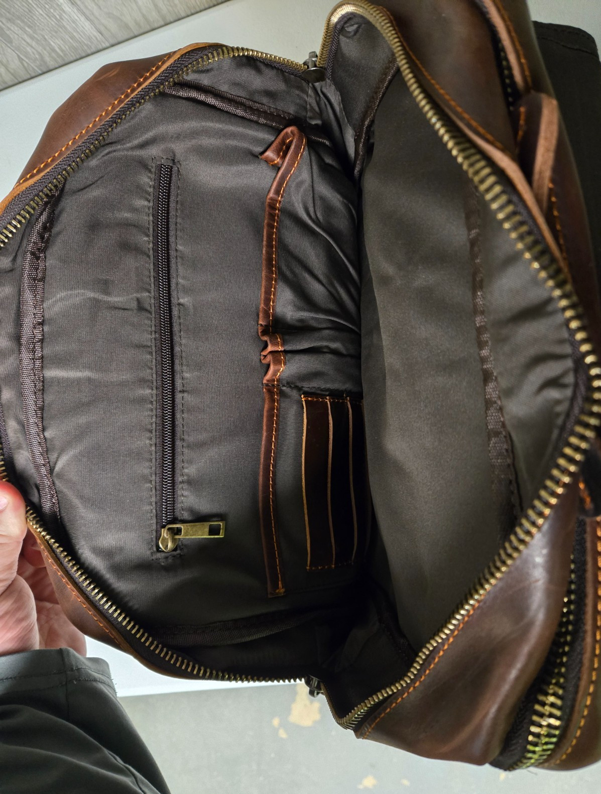 Classic Handmade Full Grain Leather Business Backpack Travel Laptop Rucksack