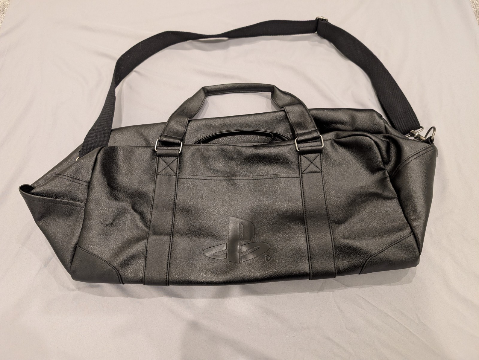 Leeds PlayStation Black Duffle Bag – Faux Leather