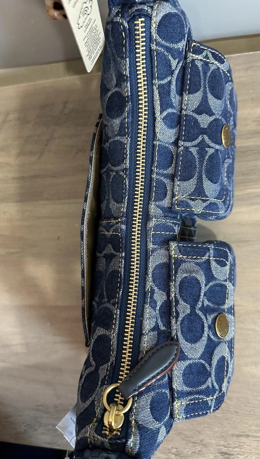 COACH Cargo Shoulder Bag In Upcrafted Signature Denim CCX90 NWT