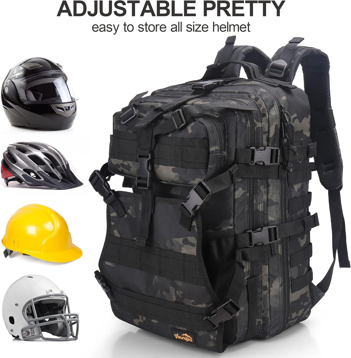 Motorcycle Helmet Backpack Bag for Men with Hard Hat Carrier/Storage, Riding Bac