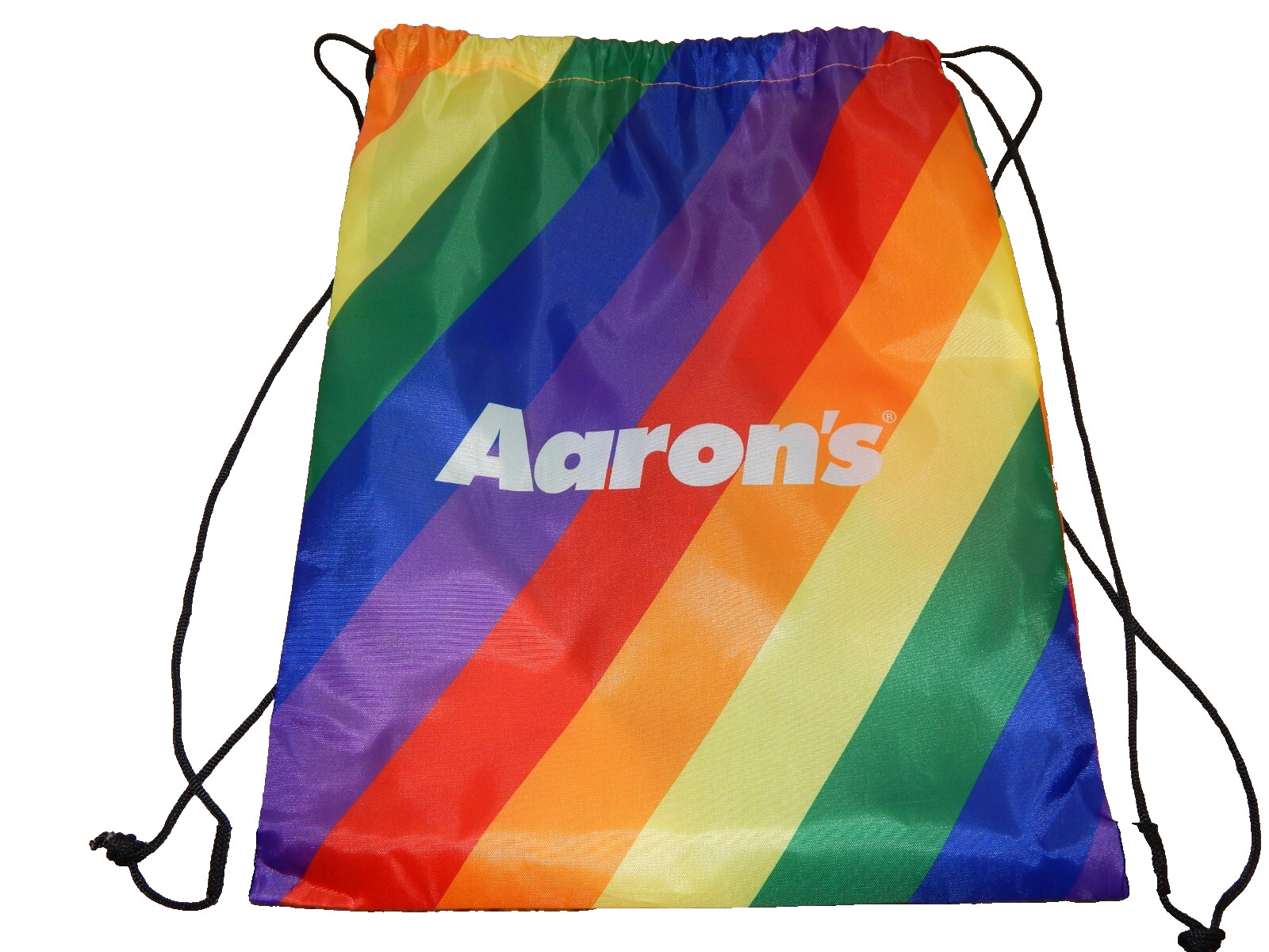 AARON’S FURNITURE PRIDE LGBTQ+ RAINBOW DRAWSTRING BAG BACKPACK ECO FRIENDLY NEW
