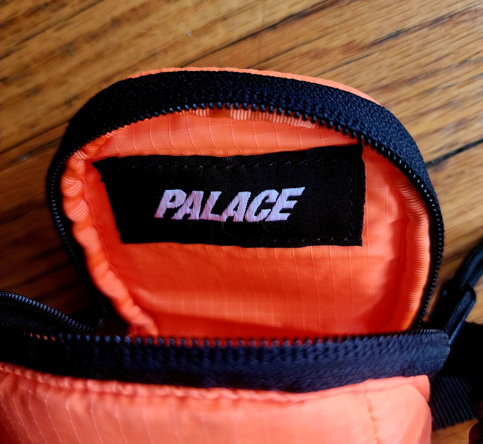 Palace Orange Zip Crossbody Bag Shoulder Strap Casual Solid + Stickers