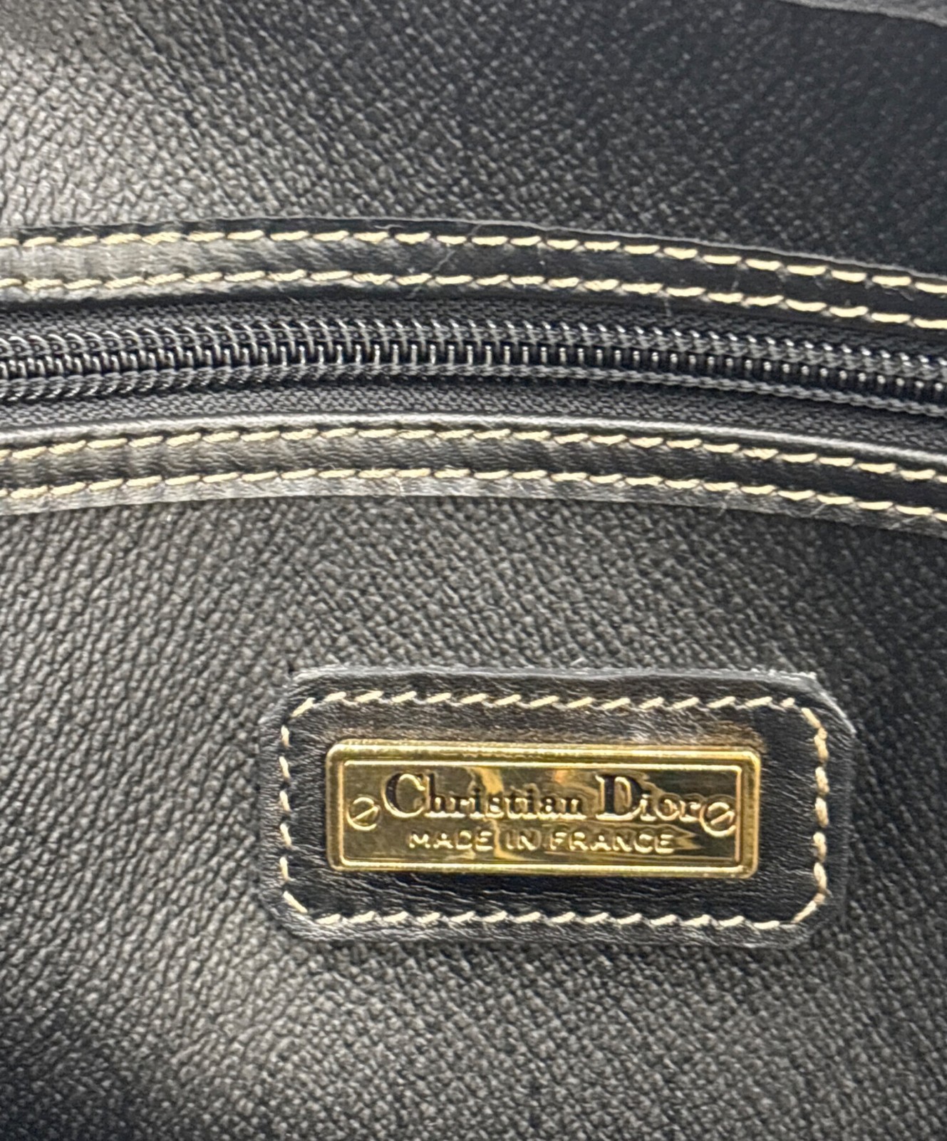 Christian Dior Boston bag Black Leather Men Duffle bag Large capacity
