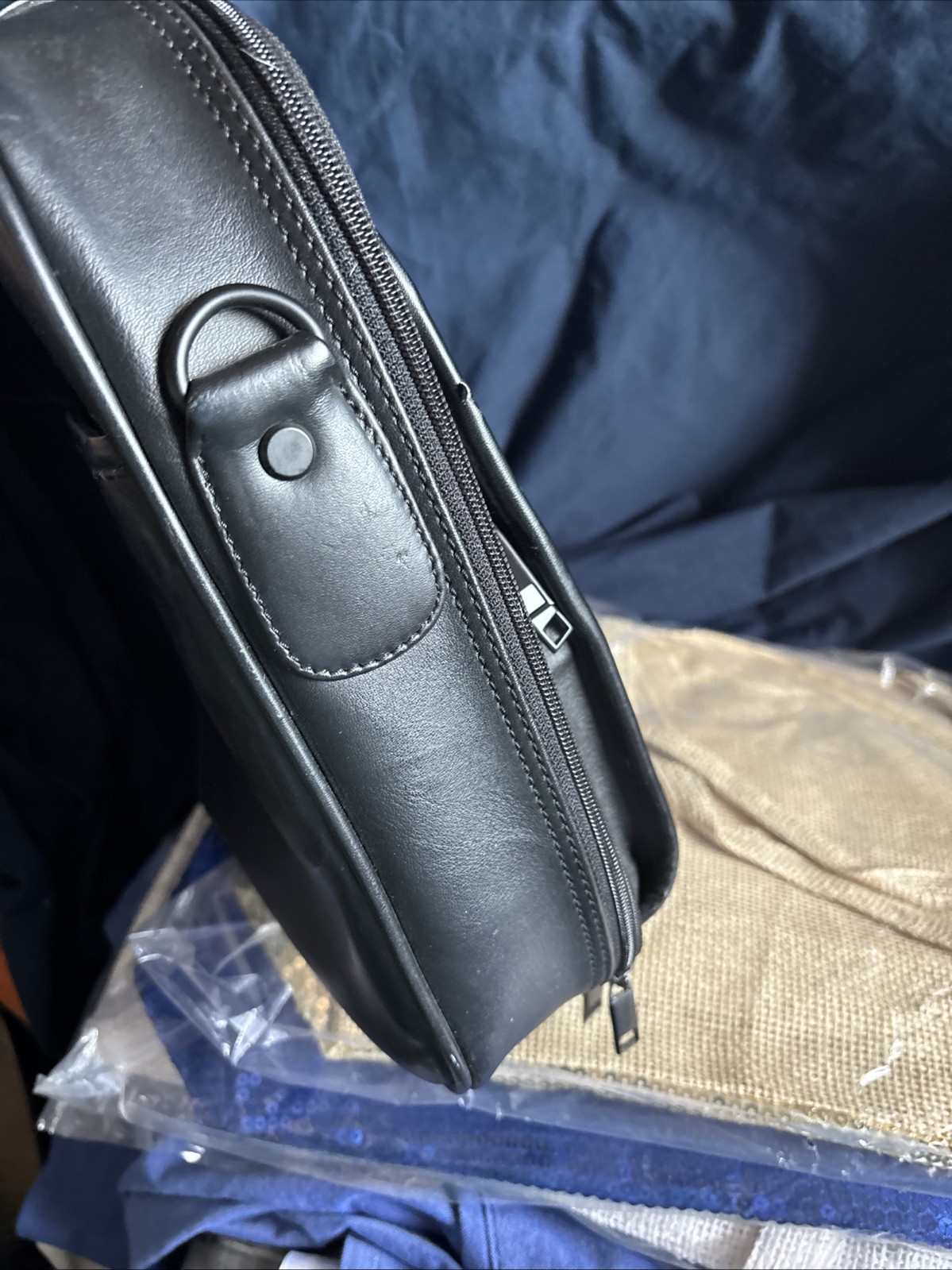Soft Sided Leather Briefcase Black W Shoulder Strap REDUCED!!