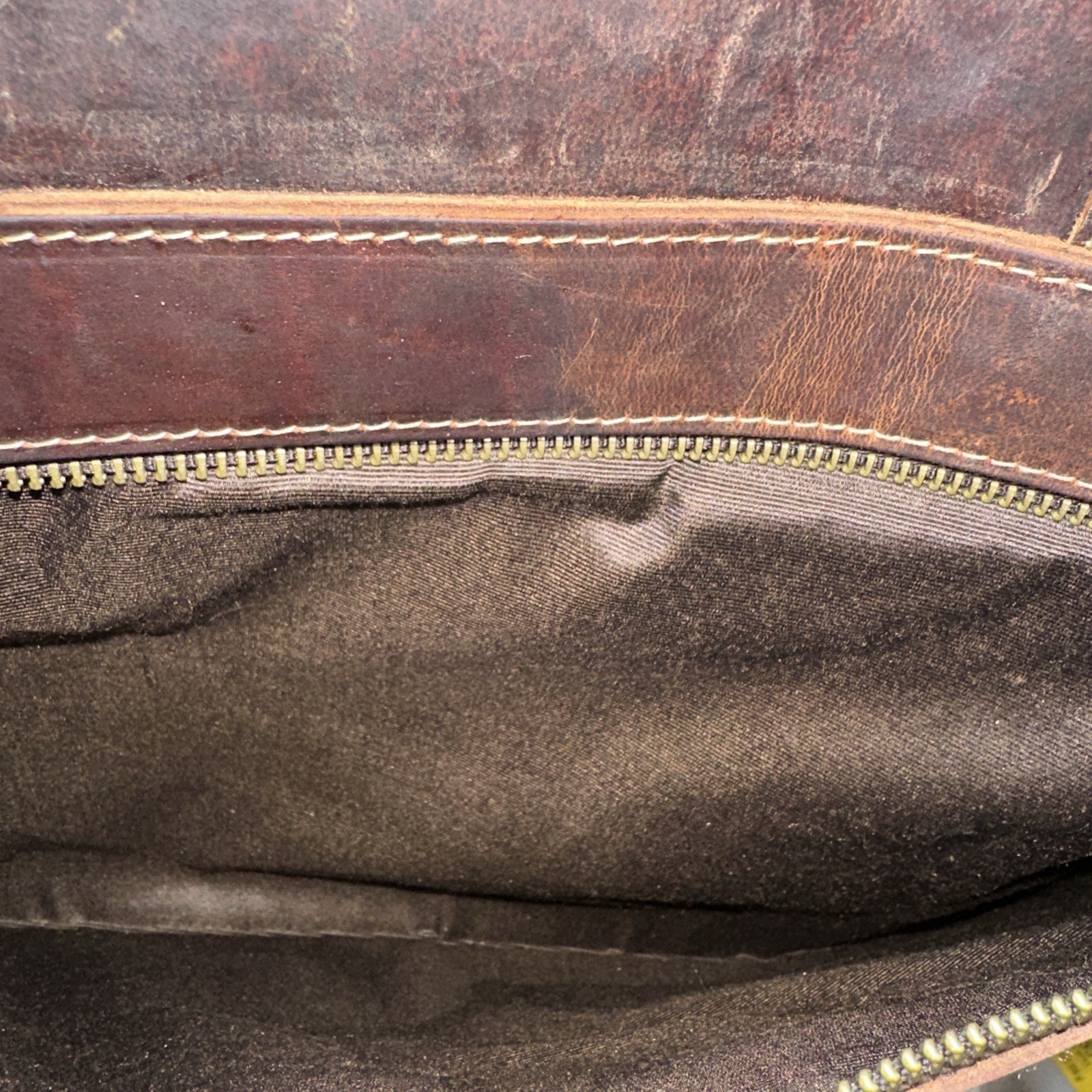 KomalC Full Grain Leather Messenger Laptop Bag 18” Brown Distressed Briefcase