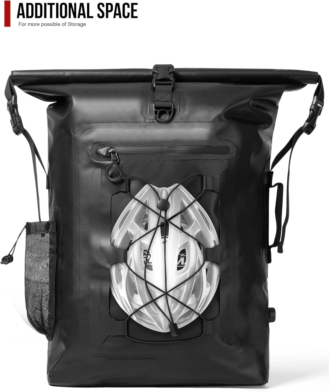 Waterproof Motorcycle Sissy Bar Bag 35L Tail Bag Travel Duffle Backpack Black