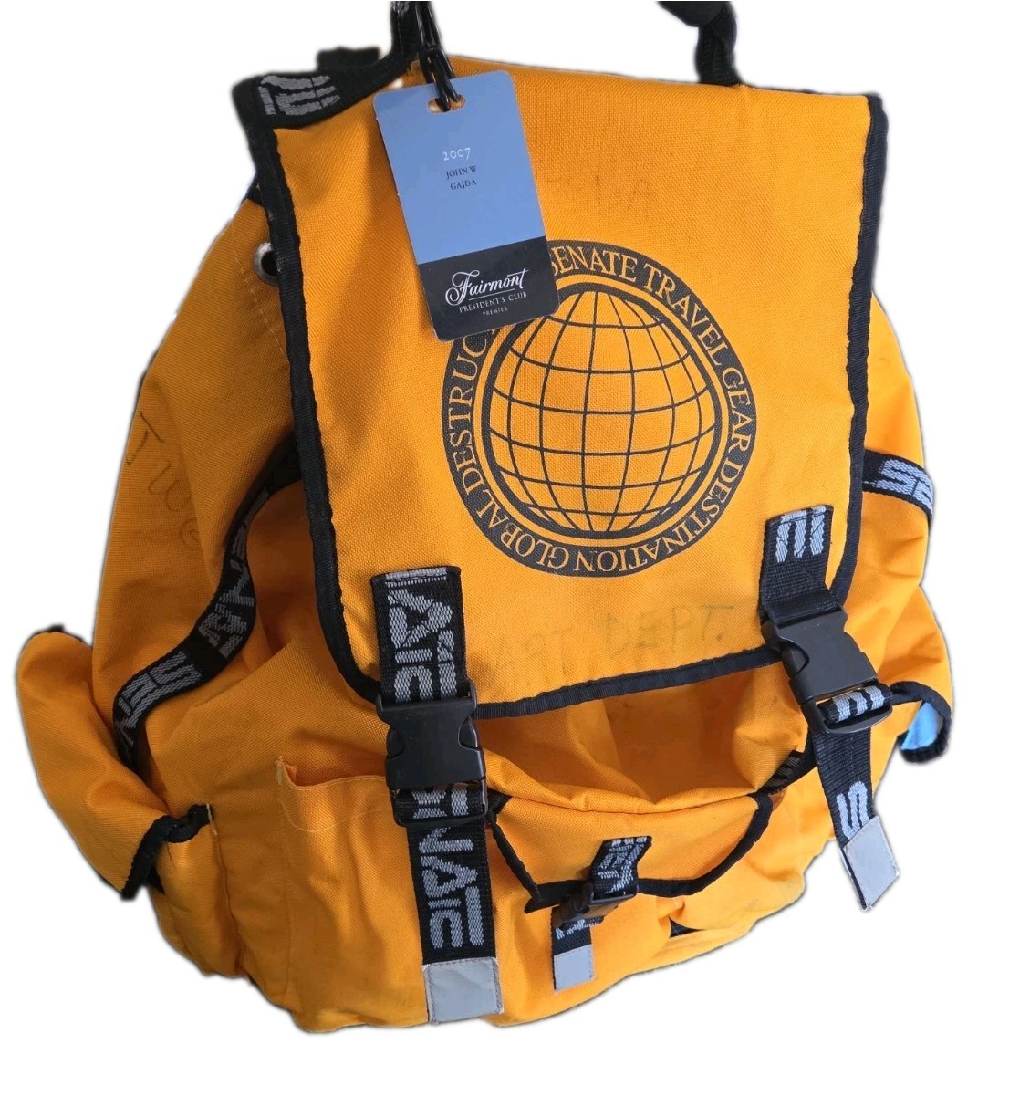 Senate OG Travel Gear Backpack YELLOW VTG Rollerblade Skate Holder Bag RaRe READ