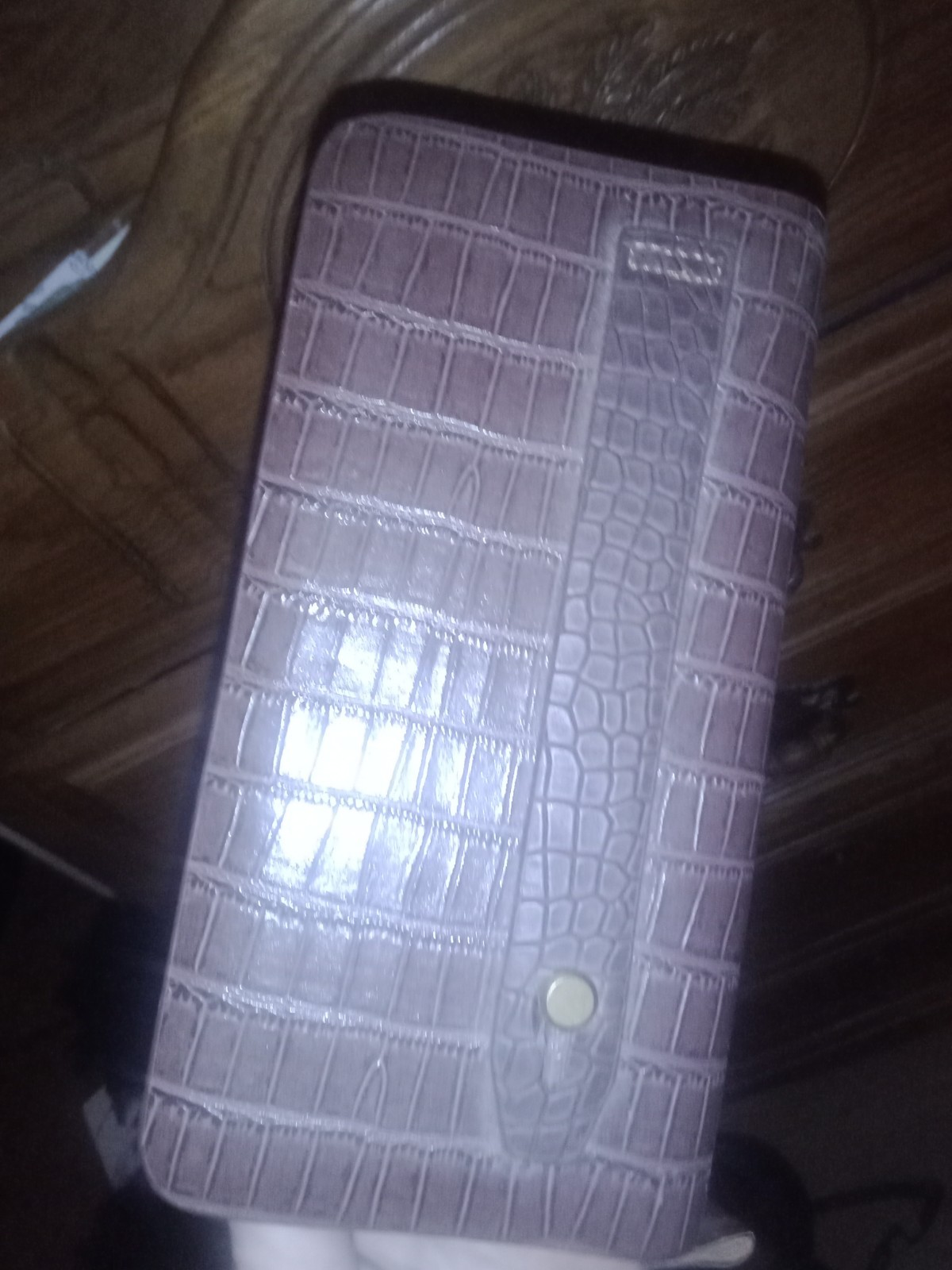 S.T. Dupont Brown Crocodile Pattern Zip-Around Wallet w/ Zipper, Credit Card