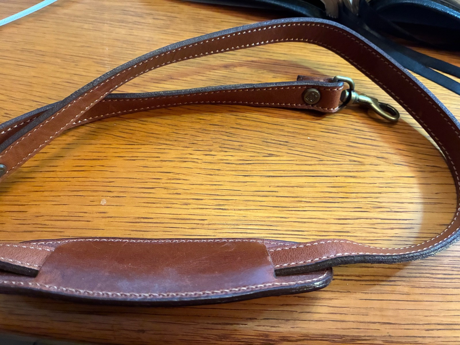 Vintage Genuine Leather Crossbody Strap Replacement, Brass, 39″ Long