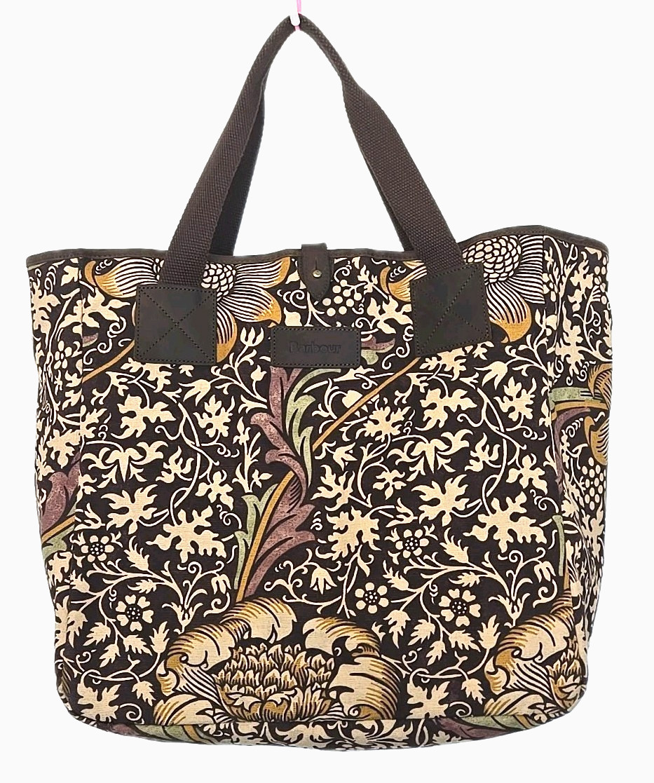 Barbour x William Morris Floral tote carryall Cotton Leather Shoulder l Bag