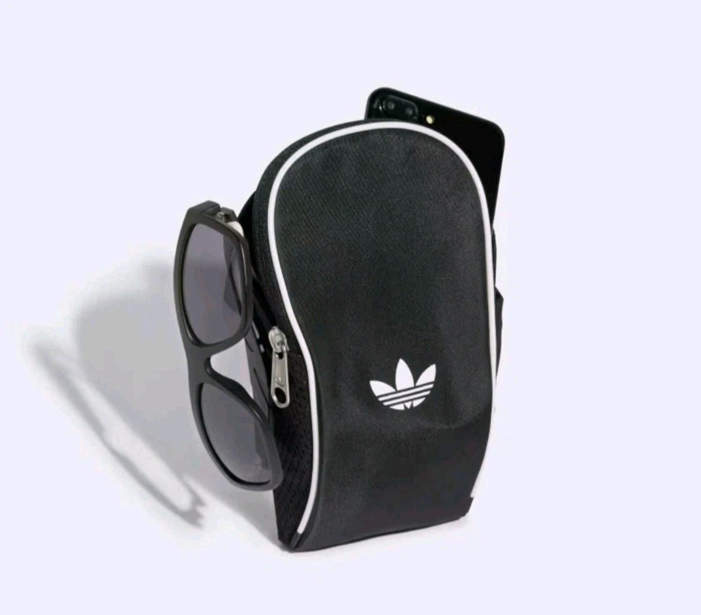 Adidas Adicolor Small Black Sling Bag Unisex Crossbody Adjustable Strap Zipper