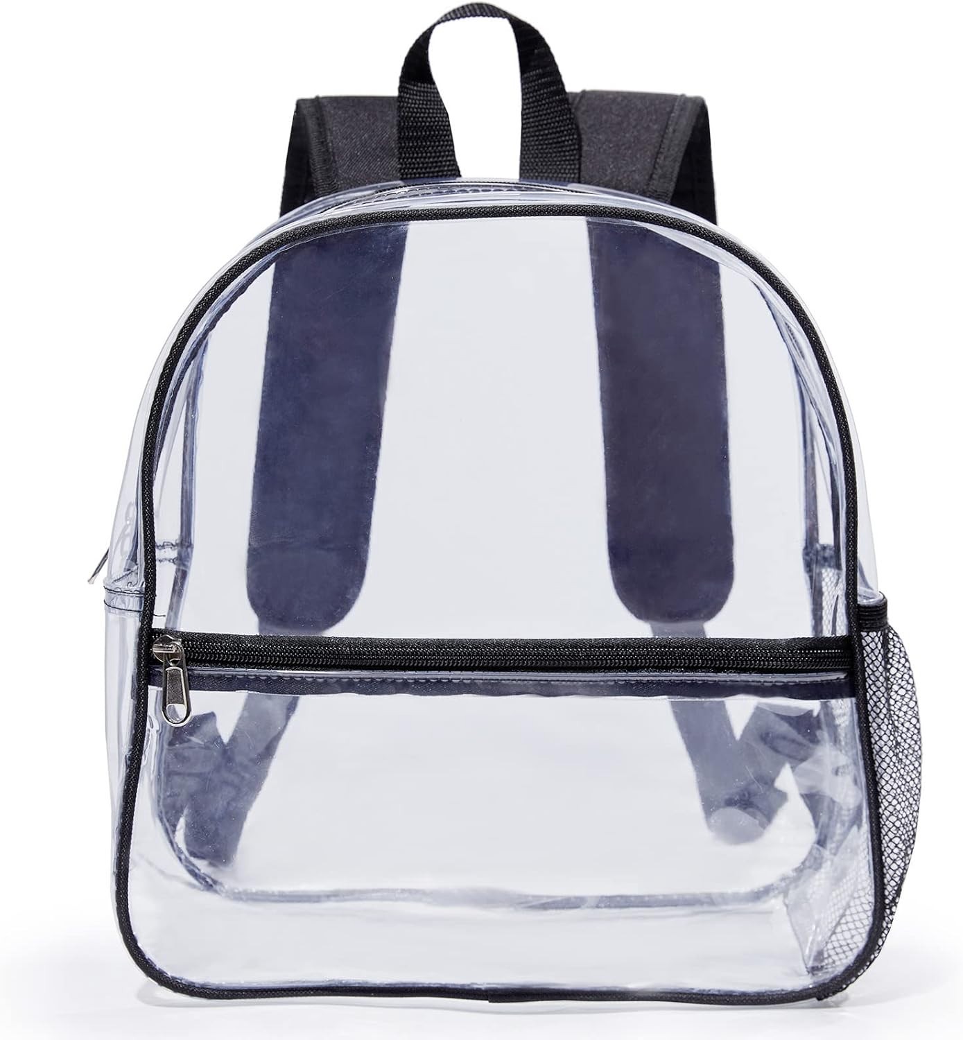 Mini Clear Backpack for Stadium Events, Concert, 12×6×12, Black | Small Clear