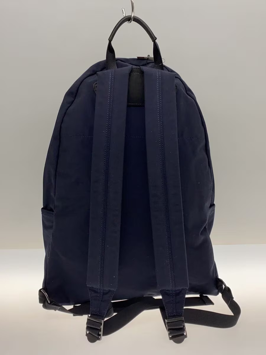 STANDARD SUPPLY Backpack, Cotton, Navy (Plain), Leather Back Panel