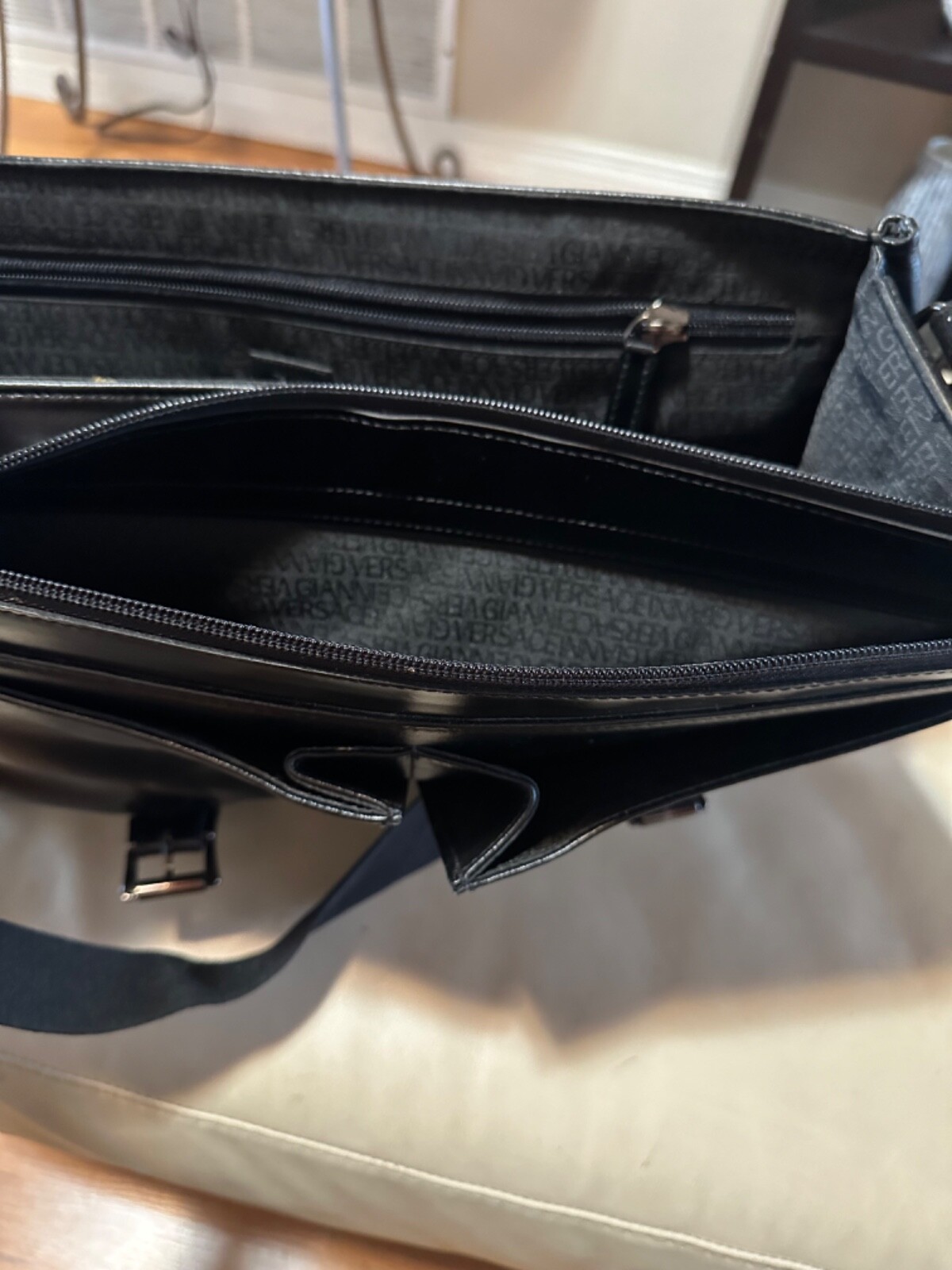 NEW VERSACE LEATHER SHOULDER BAG 13 x 17 INCHES